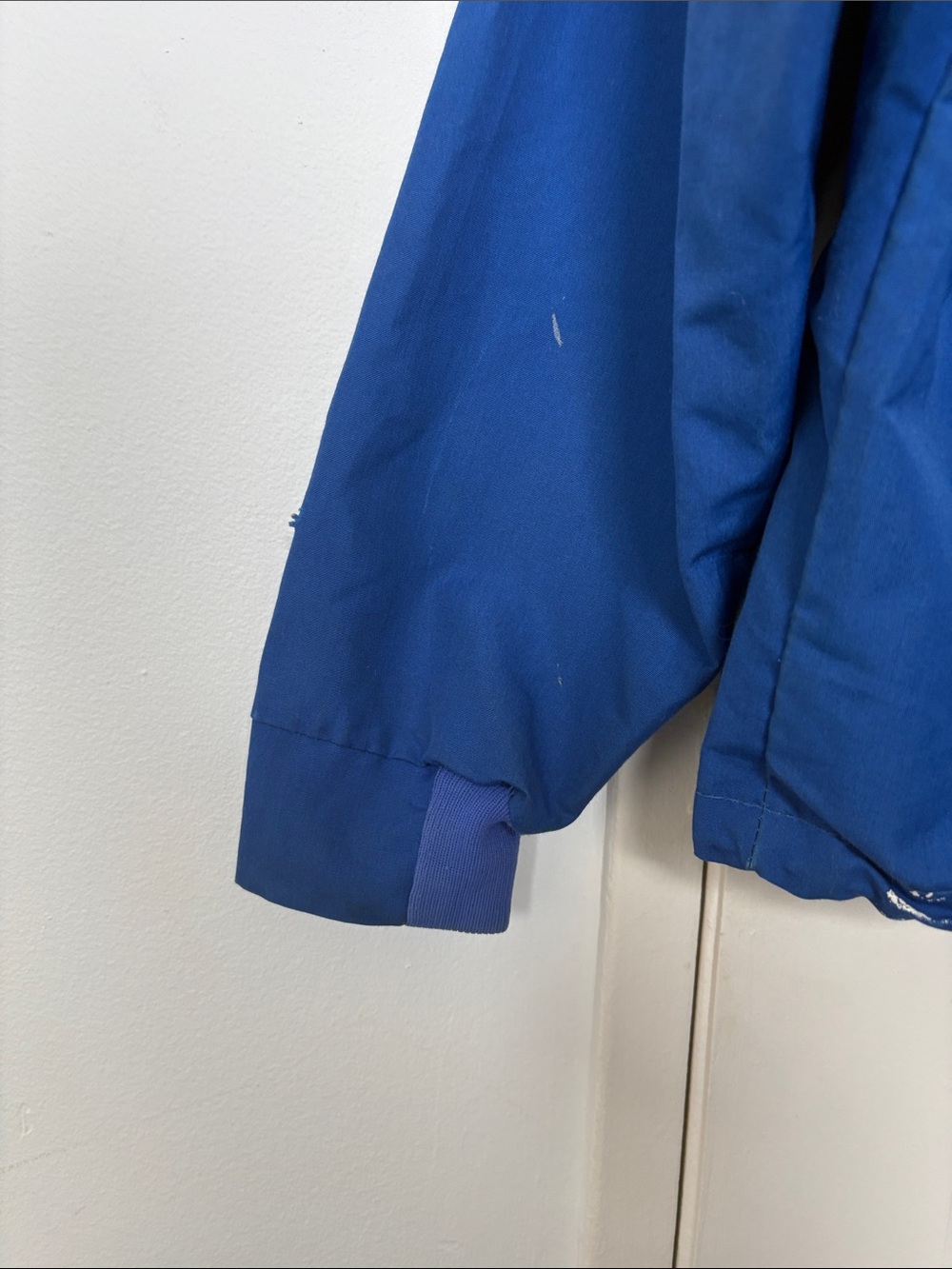 Men's Blue Windbreaker Jacket with Yellow Accents - Picture 4 of 4